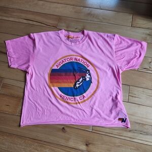 Aviator Nation Pink Graphic T-Shirt
